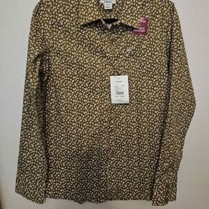 Ariat NWT Shirt Medium Brown Floral Western